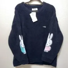 新品　miffy ミッフィー レディース　ボアトレーナー 黒　刺繍　3L