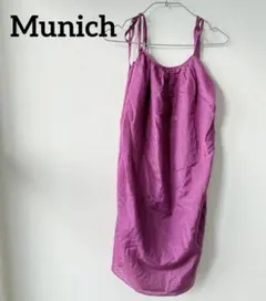 【美品✨】Munich シルク混 ワンピース ノースリーブ パープル 肩紐のサムネイル