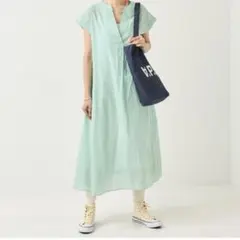 FREAK'S STORE インドボイルスキッパーフレアワンピース グリーン