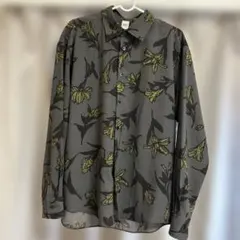TAKEO KIKUCHI 花柄 長袖シャツ グレーのサムネイル