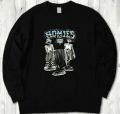 Homies chicano キャラ ラップT 黒 スウェット XL