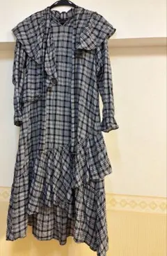 LANVIN en Bleu 黒チェックロングワンピース⭐️