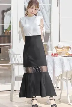 ♡michellMacaron 大人の美脚シースルースカート♡