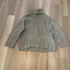 ギャルリーヴィー　ファインウールプルオーバー　タートルネックニット　グレー　S