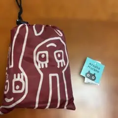 Atsuko Matano エコバッグ バーガンディ色　うさこ柄