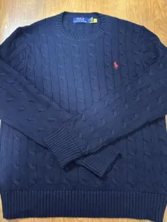 Polo ラルフローレン　ネイビー ケーブルニットセーター