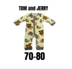 【トムアンドジェリー】美品　カバーオール　ロンパース　フリース　70〜80