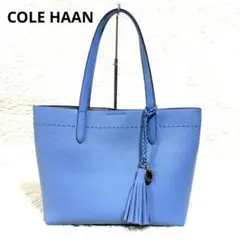 COLE HAAN トートバッグ 本革 ブルー 水色 タッセルのサムネイル