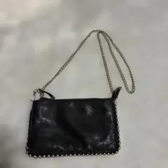 黒、ショルダーバッグ、シルバービーズ