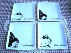 ハローキティ＆マイメロディ　小皿２枚セット　２組　未使用