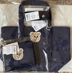 フェイラー オールドテディ ワッペントートバッグ L ポーチ カバー ネイビー