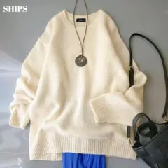 超美品　シップス　クルーネックウールプルオーバー　ウール100%　ゆったり
