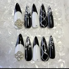 韓国　ギャル　ネイルチップ　ネイル　ロング　スナ系　量産型　y2k ワンホン