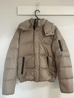 ナノユニバース　ベージュ ダウンジャケット フード付き