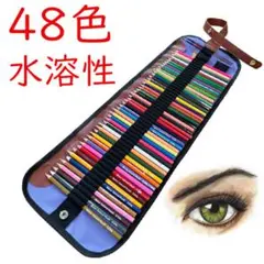 美人画・色鉛筆＆水彩絵の具 水溶性色鉛筆 48色 水彩色鉛筆 水彩画 塗り絵 絵の具 色えんぴつa