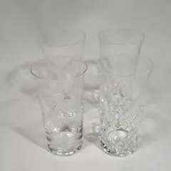 HOYAクリスタル　瑠璃切子　最高級小付 　小鉢５個 セット【 未使用　美品 】 新品未使用希少HOYAクリスタルカットロックグラス石庭5客揃い江戸切子