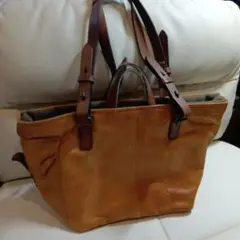 零　ブラウンレザートートバッグ