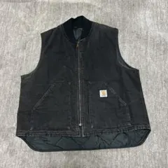 Carhartt ダック地 ワークベスト ブラックXLのサムネイル