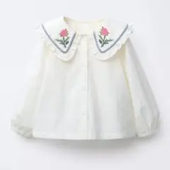 Zara 刺繍入り襟付きシャツ 5y 110cm