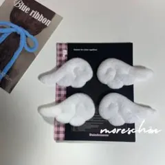 【4個入り】ふわふわ天使の羽 ꒰ঌ໒꒱ パーツ エンジェル 白 y2k 韓国