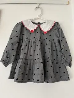 コトリ　cottli ブラウス　チェック　ハート　ブラック