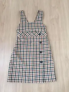 ギンガムチェックワンピース ジャンスカ　110 100
