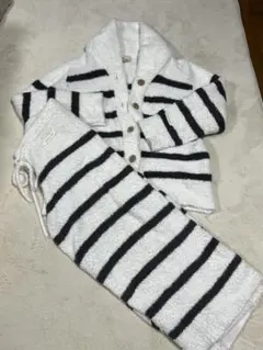 ジェラートピケ ボーダーカーディガン ルームウェア パジャマ 上下セット