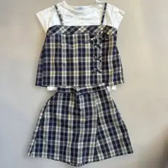 a.v.v チェック柄キャミレイヤードトップス　パンツセットアップのサムネイル