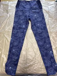 ネイビー 花柄 ヨガレギンス Mサイズ