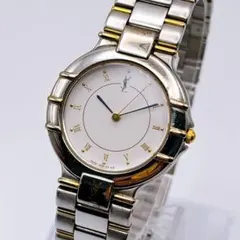 【不動品】イヴサンローラン　YSL　ホワイト　シルバー　ゴールド　クォーツ