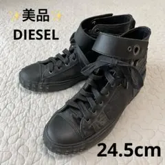 A19463 美品 ディーゼル 厚底レザースニーカー 黒 JP24 - メルカリ