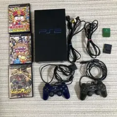 【動作確認済】PS2本体 コントローラー2個 メモリーカードps1、2ソフト3本