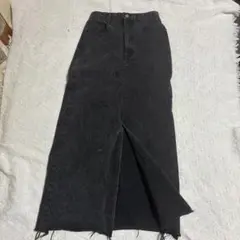 ブラックデニムタイトスカート スリット入りのサムネイル