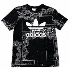 adidas Originals バンダナ柄ペイズリー半袖Tシャツ M ブラックのサムネイル