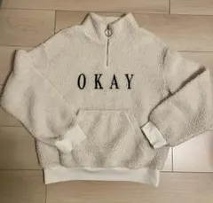 H&M フリースジャケット OKAY クリーム XS