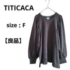 【良品】チチカカ　レディース　長袖　カットソー　バルーン袖　グレー　F　スリットのサムネイル