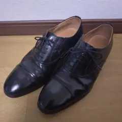 美品　革靴　ビジネス　アオキ　ブラック　黒色　ブラックレーベル　レザーシューズのサムネイル