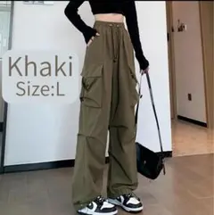 カーゴパンツ パラシュートパンツ カーキ ダンス ストリート レディース 韓国