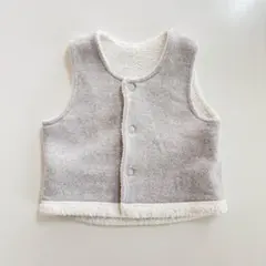 UNIQLO ユニクロ　ボアフリース　リバーシブル　ベビーベスト　70 ホワイト