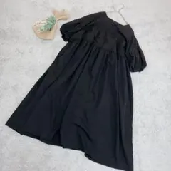 A3296◆カットソーワンピース/半袖ふんわりフレア袖/ゆったり体型カバー