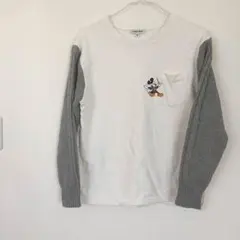 グローバルワーク ミッキー 袖ニット切り替えスウェット