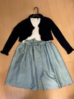 フォーマルドレスセット 150cm アイボリー・ミントグリーン