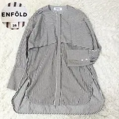 ENFOLD ボルドー ストライプ 長袖シャツ - メルカリ