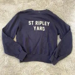 グリーンレーベルリラクシング　ネイビー プリント入り トレーナー　秋冬