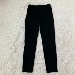GUジーユー　レディースレギンスパンツ　ストレッチ　ウエストゴム　綿混　黒　XL
