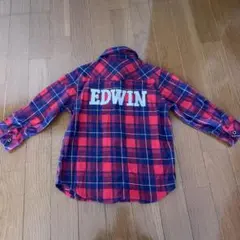 EDWIN 赤チェック　長袖シャツ