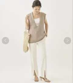 美品！プラージュ　ストレッチスリットヘムパンツ34のサムネイル