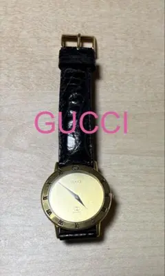 GUCCI 腕時計 オーバル ゴールド ブラック 箱付き 電池新品 - メルカリ
