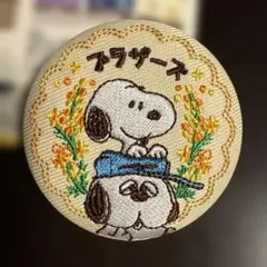 PEANUTS シークレット花言葉 刺繍缶バッジ スヌーピー オラフ