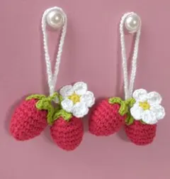 【オーダー承ります】あみぐるみ シマエナガ　イチゴ　いちご　苺　ストラップ オーダー承ります】あみぐるみ シマエナガ イチゴ いちご 苺